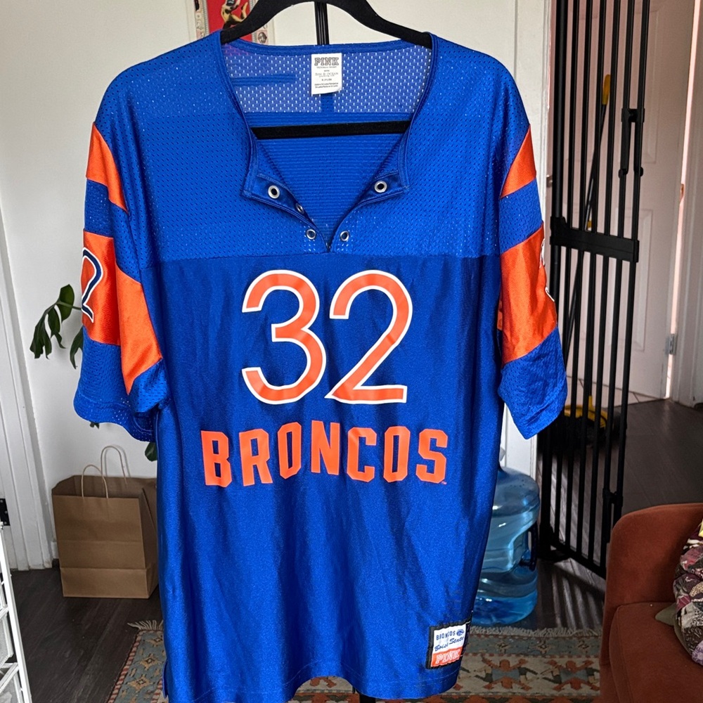 VINTAGE PINK VS Blue and Orange Broncos Jersey